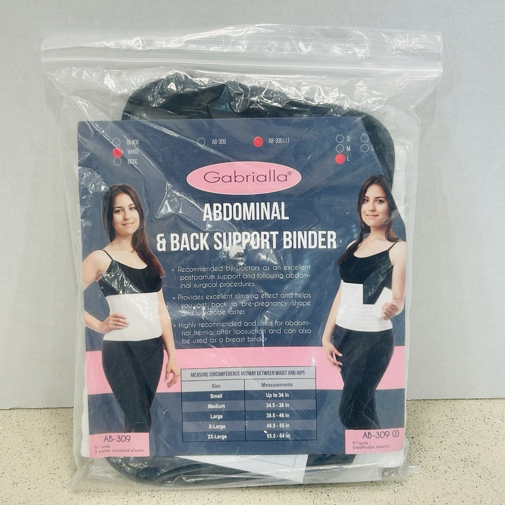 Gabrialla Abdominal & Back Support Binder 9" Breathable Elastic AB-309(I),‎ Lg